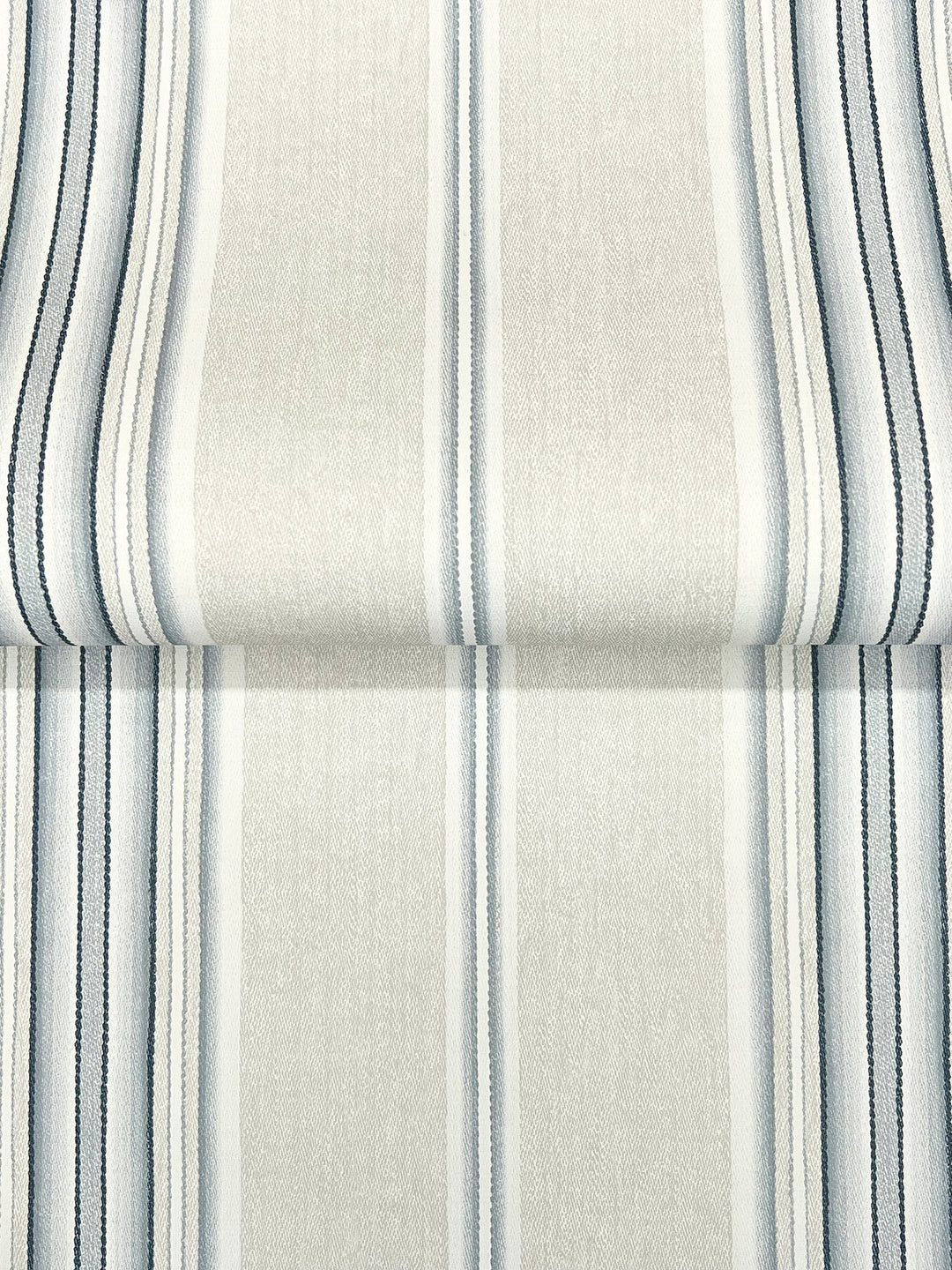 Calvados Blue Linen Stripe Wallpaper by Chesapeake Designer
