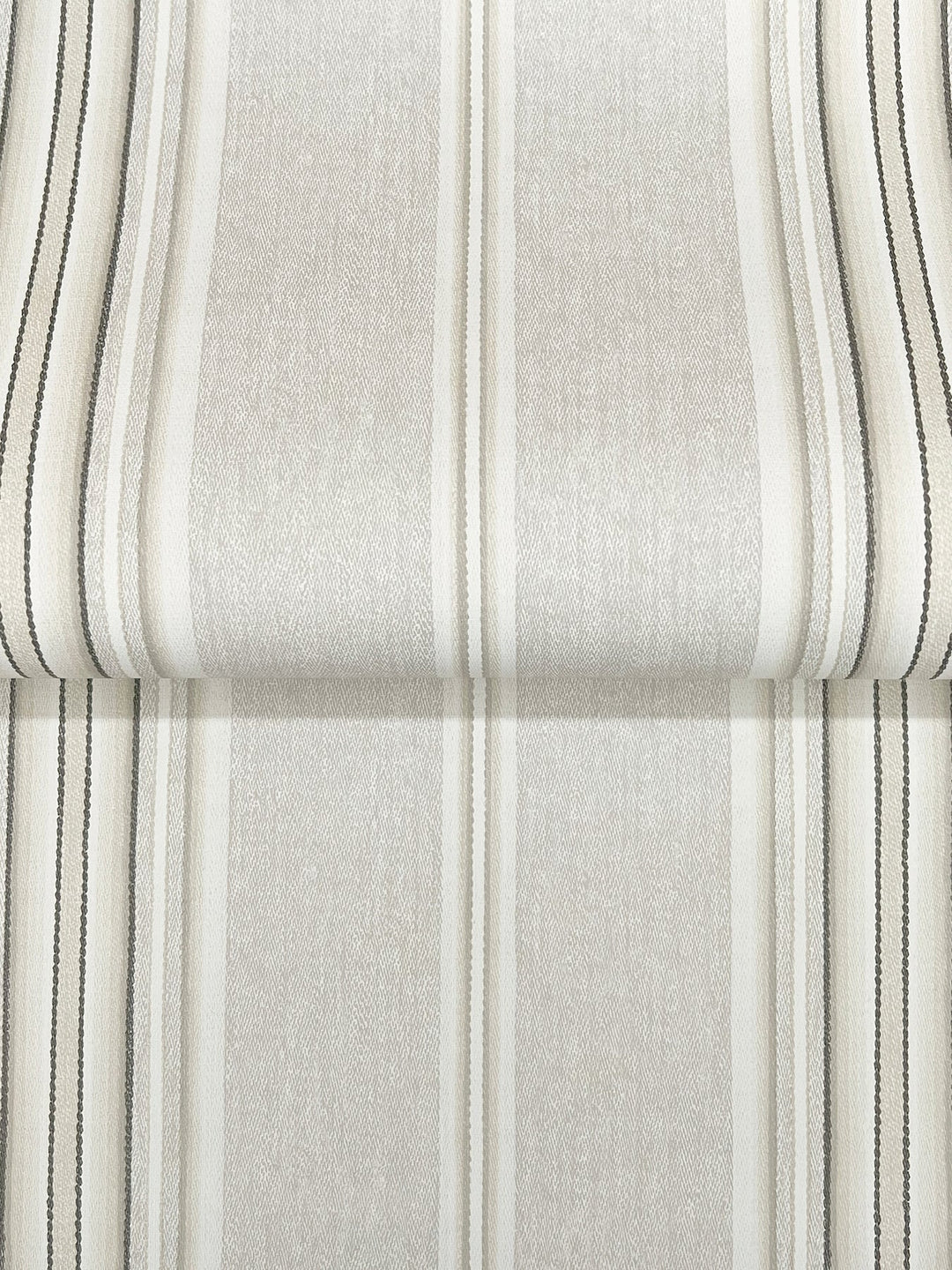 Calvados Grey Linen Stripe Wallpaper by Chesapeake Designer