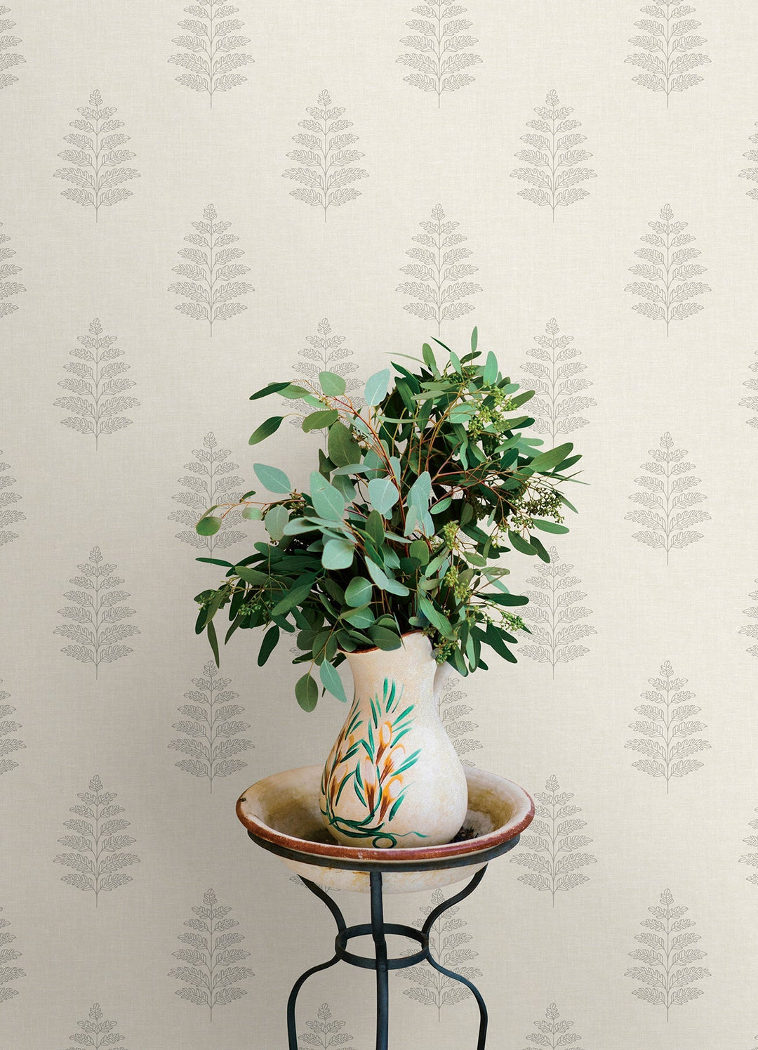 Frond Cream Leaf Wallpaper by Chesapeake Designer