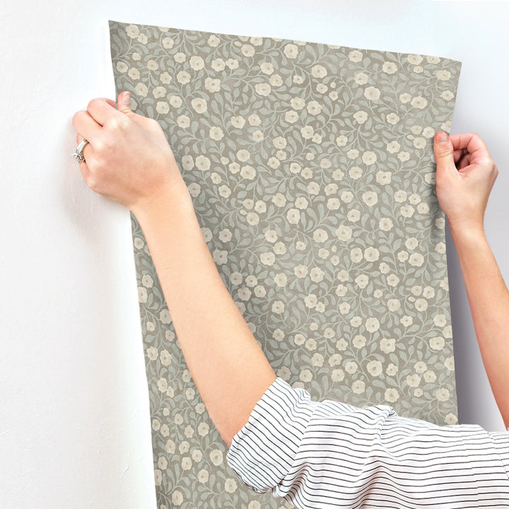 Poppy Trail Aqua Floral Wallpaper by Chesapeake Designer
