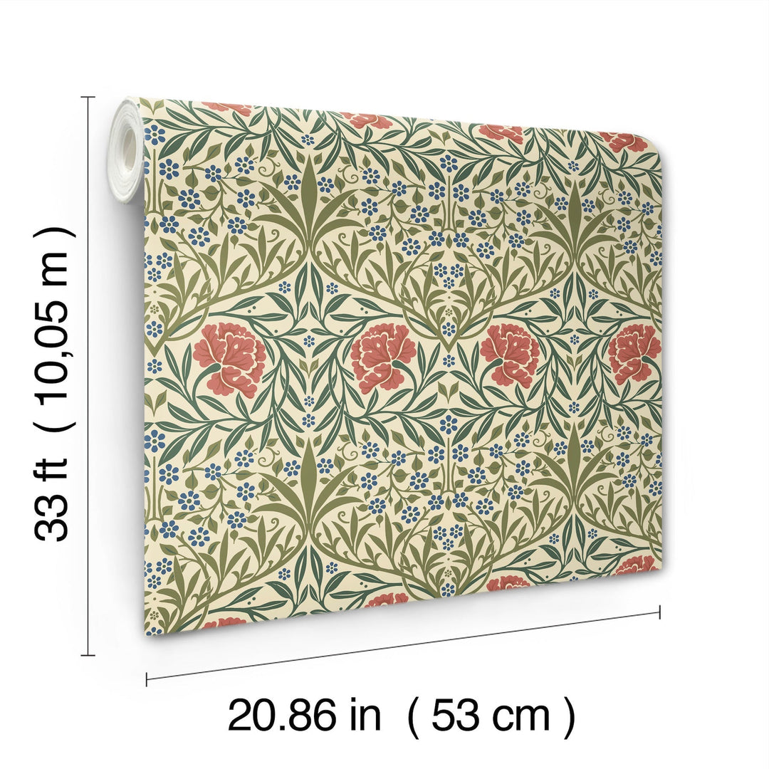 Oxford Union Green Floral Vines Wallpaper by A-Street Prints Designer