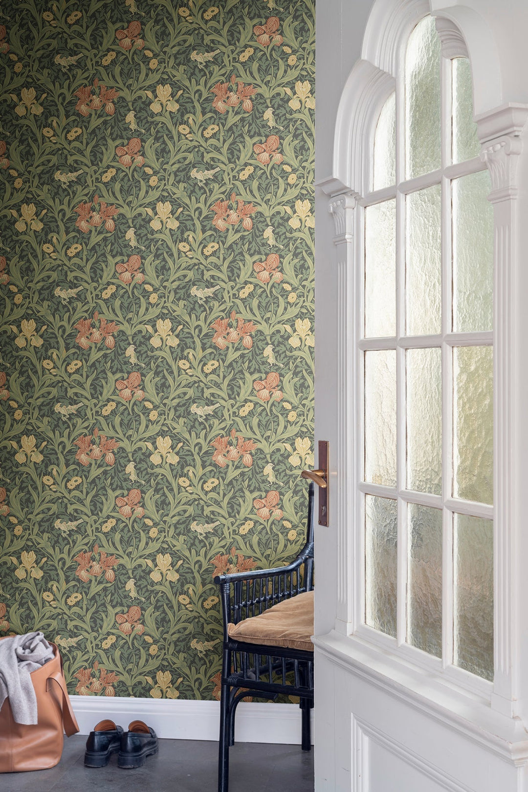 Iris Navy Wild Gardens Wallpaper by A-Street Prints Designer
