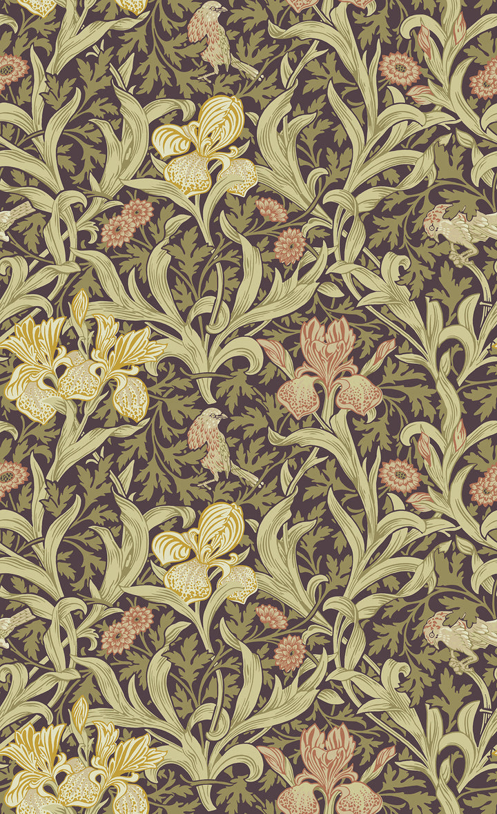 Iris Plum Wild Gardens Wallpaper by A-Street Prints Designer
