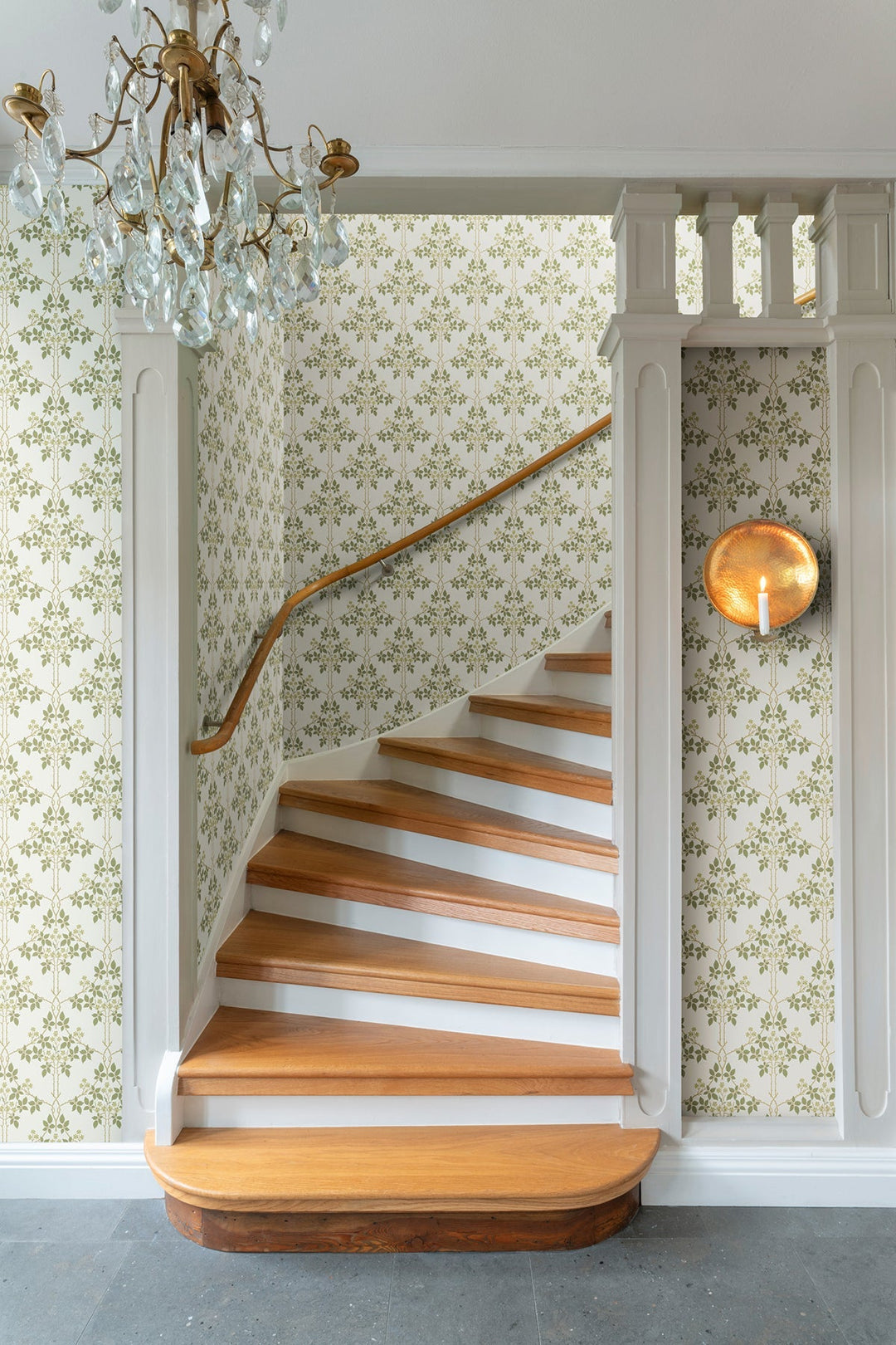 Blackberry Chartreuse Vine Trellis Wallpaper by A-Street Prints Designer