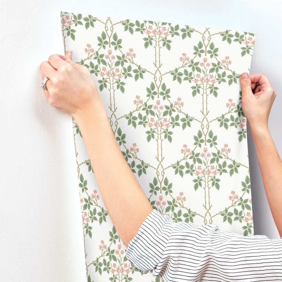 Blackberry Pink Vine Trellis Wallpaper by A-Street Prints Designer