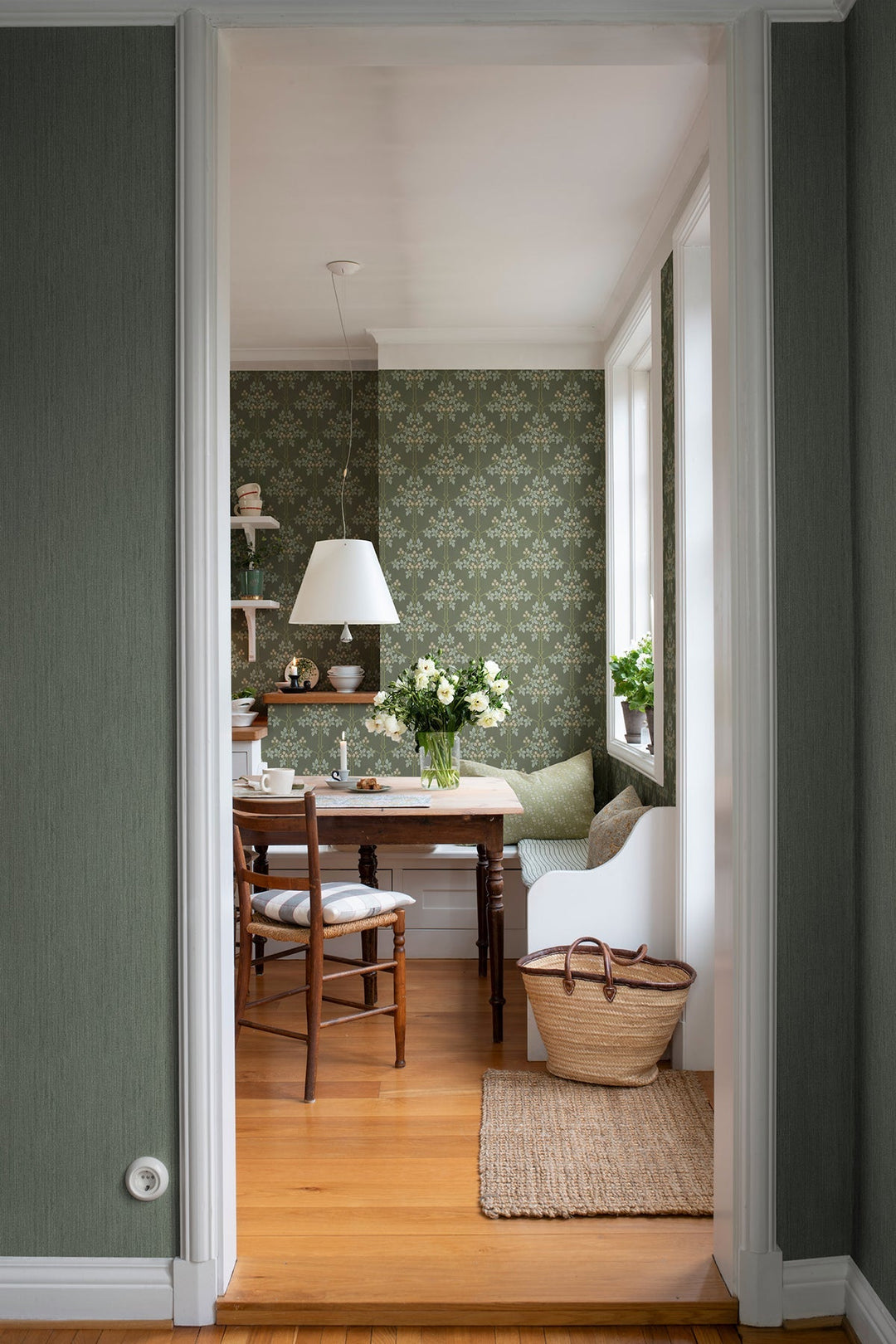 Blackberry Grey Vine Trellis Wallpaper by A-Street Prints Designer