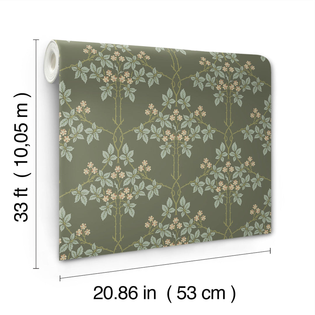 Blackberry Grey Vine Trellis Wallpaper by A-Street Prints Designer