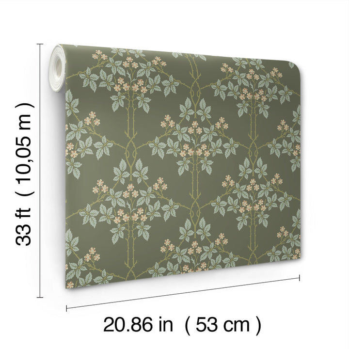 Blackberry Grey Vine Trellis Wallpaper by A-Street Prints Designer