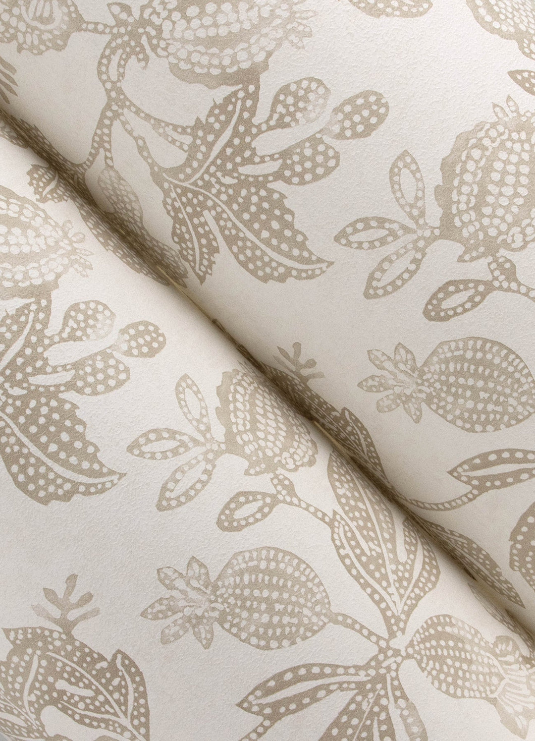 Beach Rose Neutral Floral Fruits Wallpaper by A-Street Prints Designer
