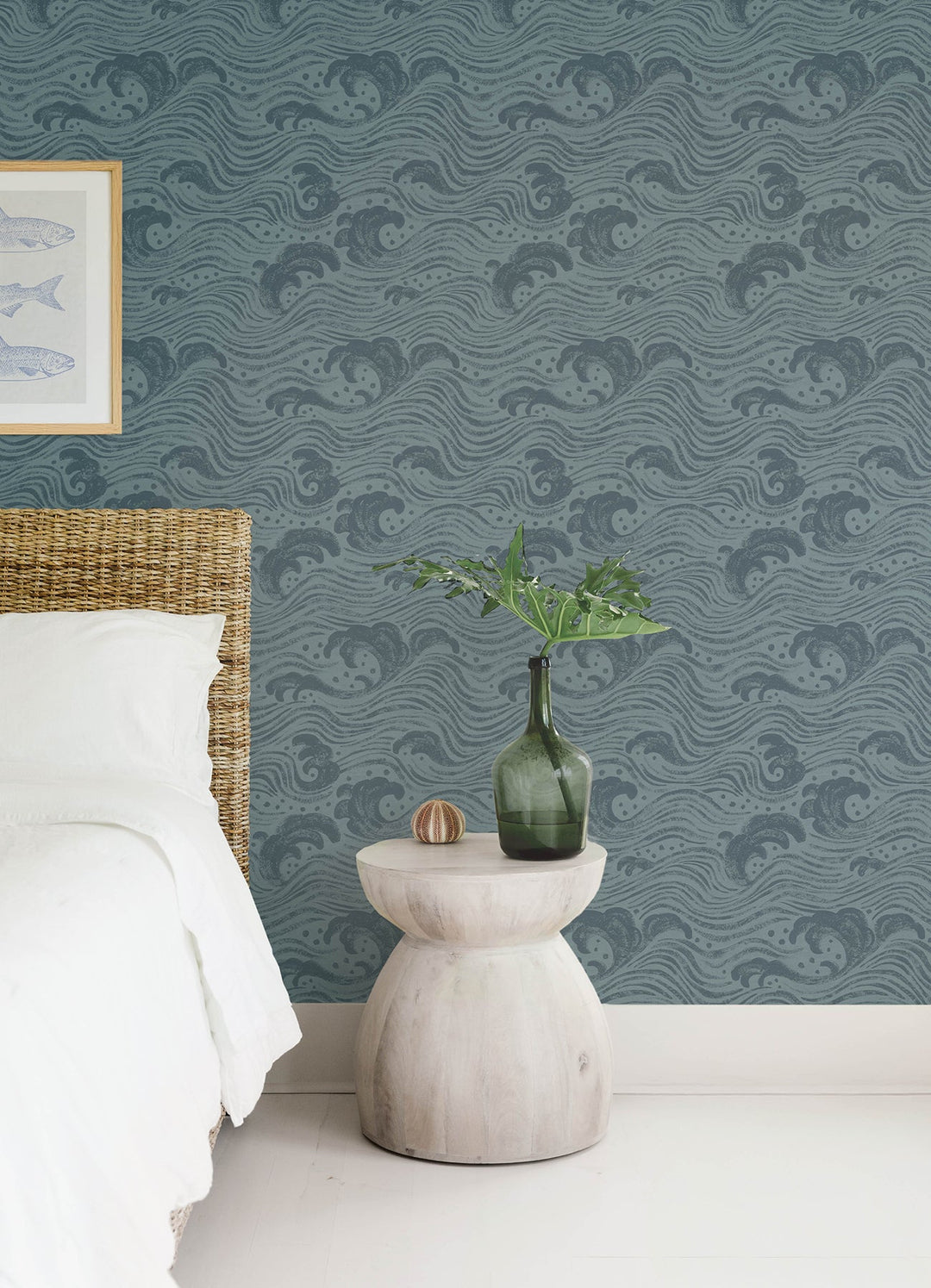 Swell Teal Ocean Wave Wallpaper by A-Street Prints Designer