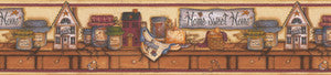 Home Sweet Home Cream Display Shelf Wallpaper by Brewster