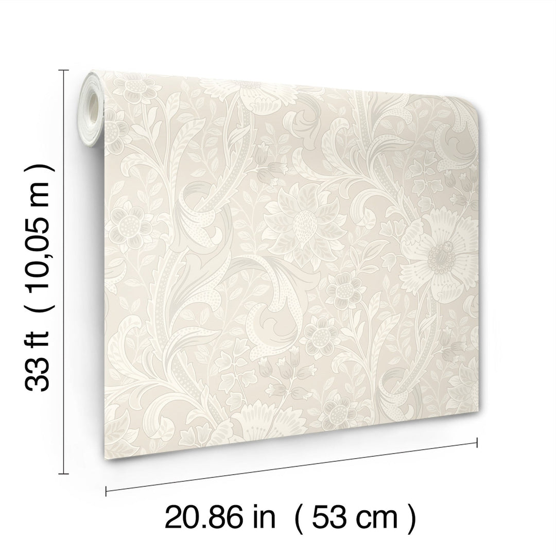 Liora Neutral Floral Trail Wallpaper by Chesapeake Designer