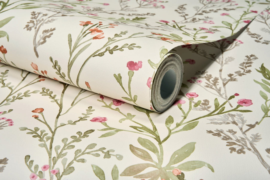 Laverne Green Wildflowers Wallpaper by Chesapeake Designer