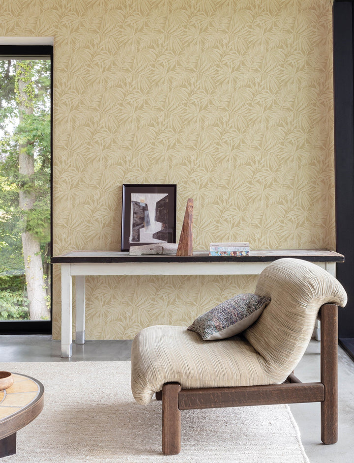 Sonny Light Brown Fronds Wallpaper by Chesapeake Designer
