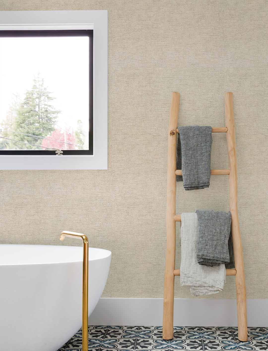 Tansy Neutral Distressed Wallpaper by Chesapeake Designer