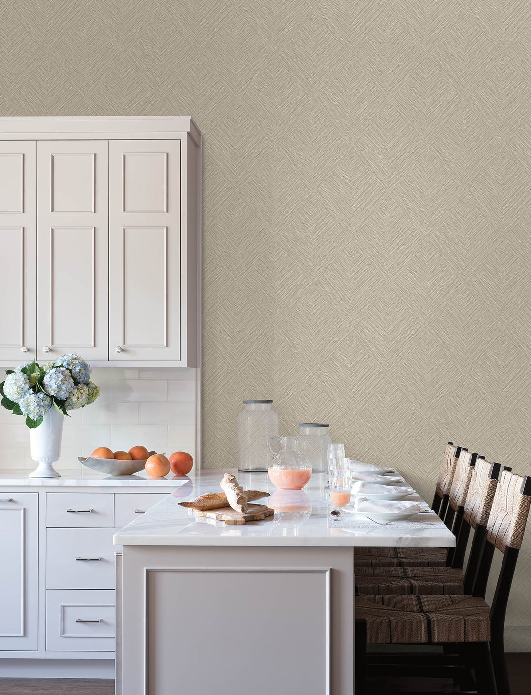 Hollis Taupe Textured Diamond Wallpaper by Chesapeake Designer