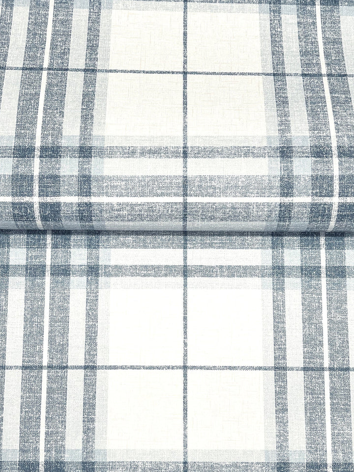 Cabin Check Blue Plaid Wallpaper by Chesapeake Designer
