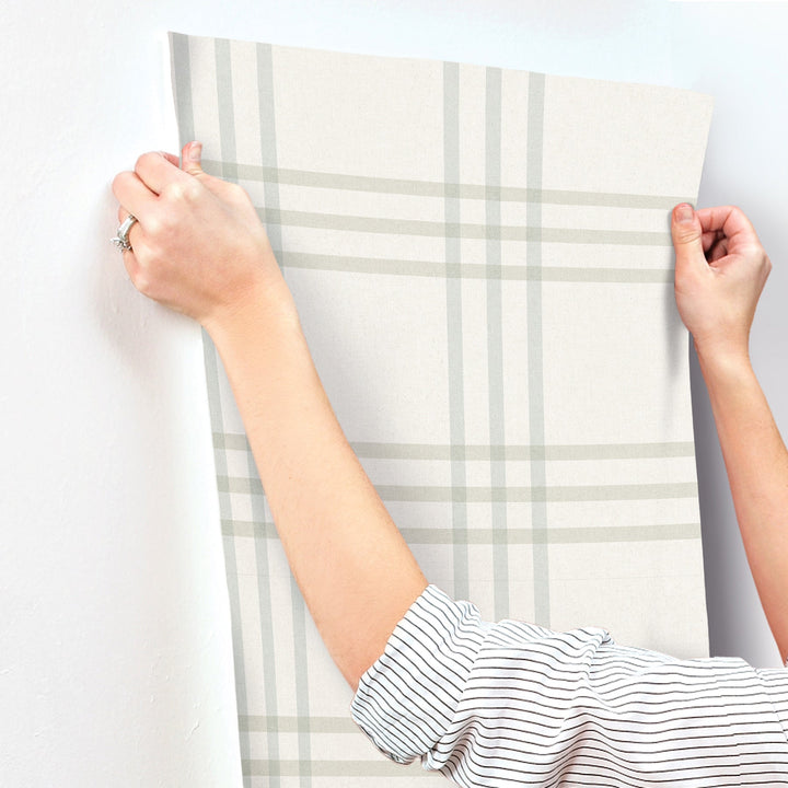 Fletcher Aqua Plaid Wallpaper by Chesapeake Designer