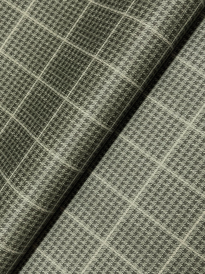 Prescott Dark Green Glen Check Wallpaper by Chesapeake Designer