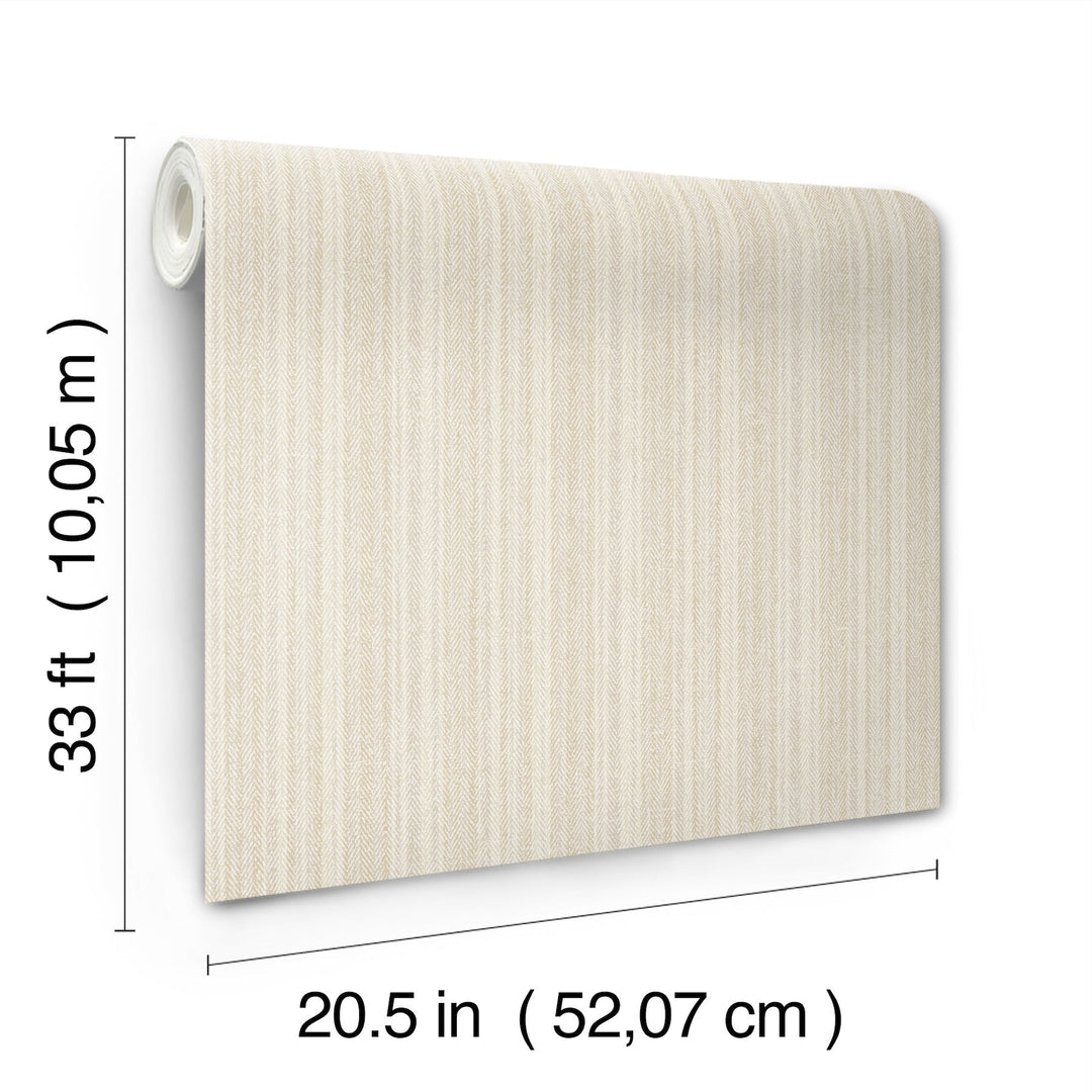 Stokes Beige Chevron Stripe Wallpaper by Chesapeake Designer