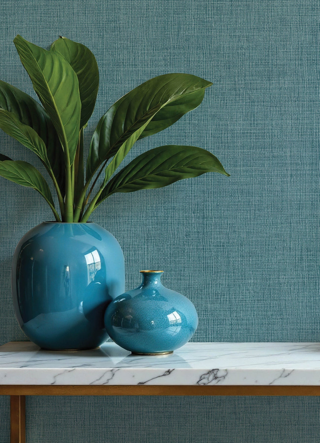 Alba Turquoise Open Weave Wallpaper by A-Street Prints Designer