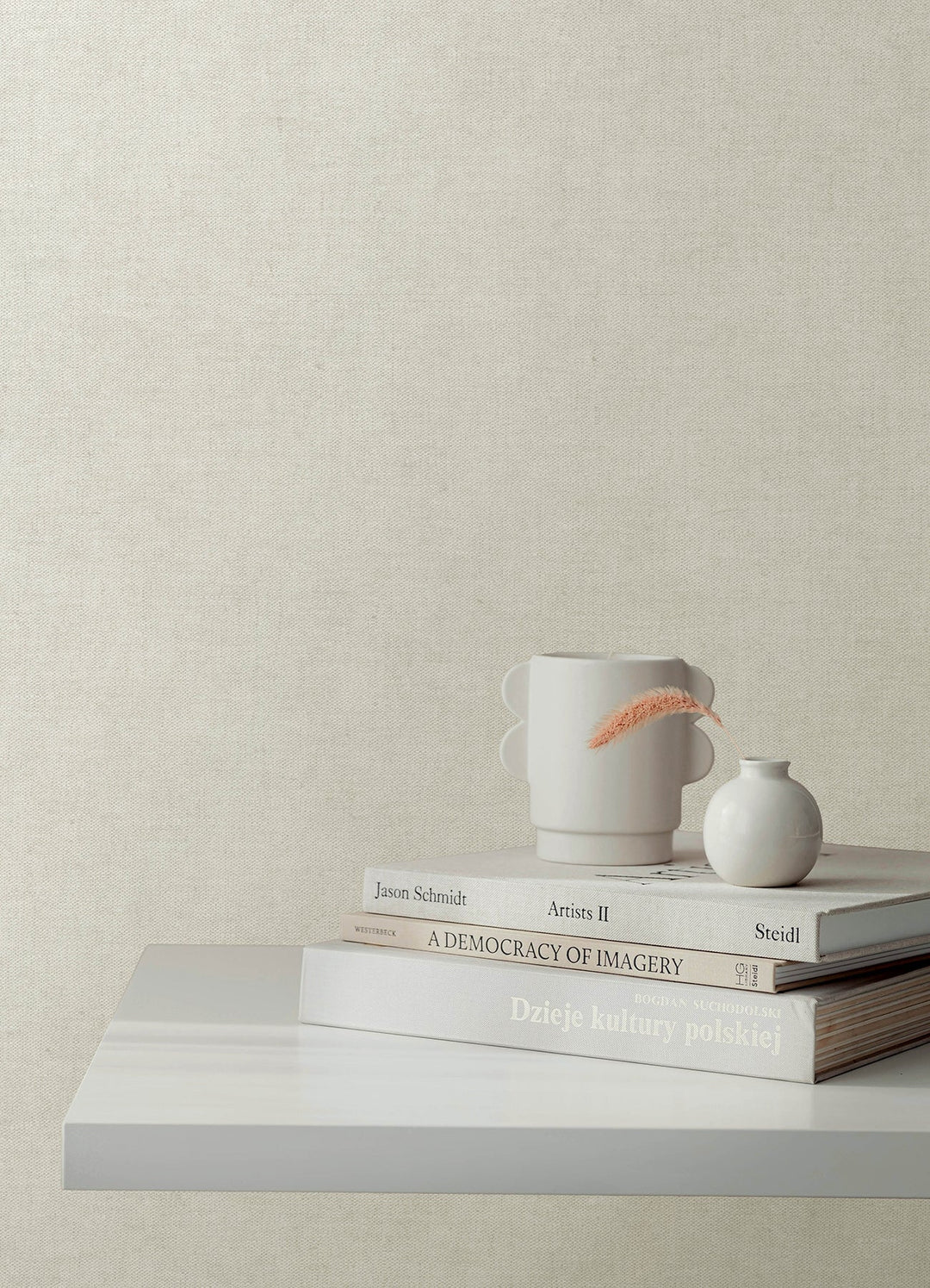 Nuovo Off-White Faux Linen Wallpaper by A-Street Prints Designer