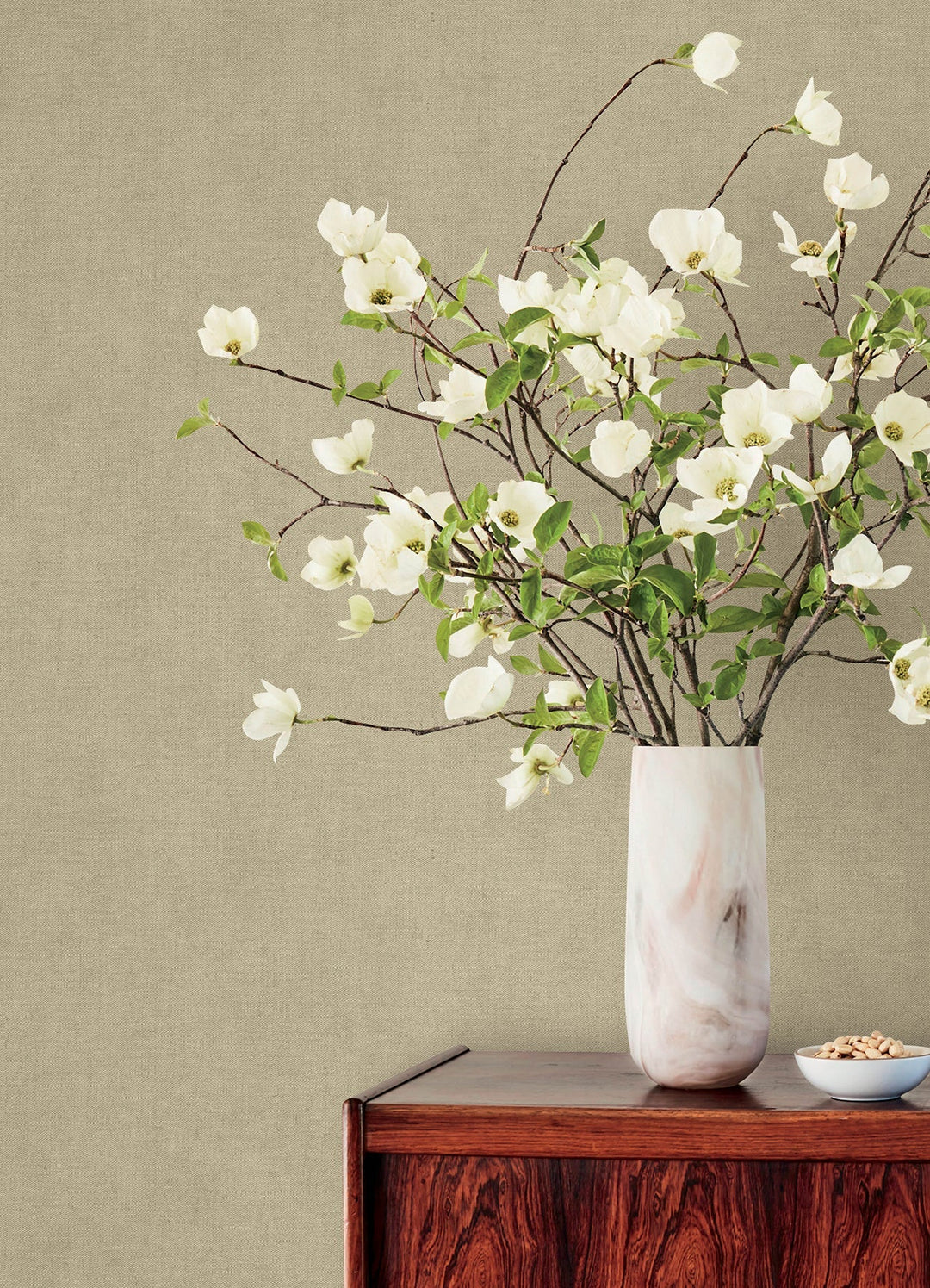 Nuovo Khaki Faux Linen Wallpaper by A-Street Prints Designer