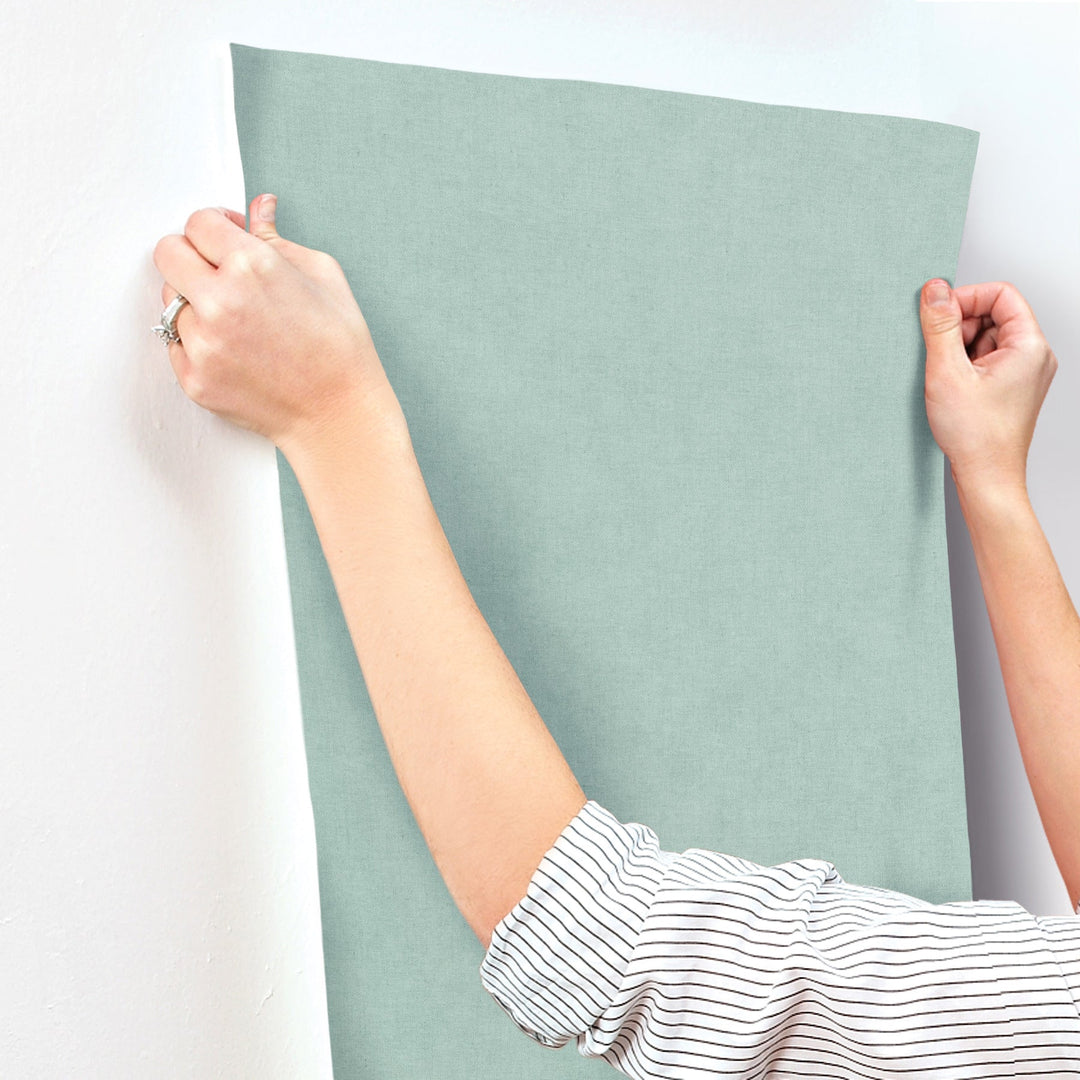 Nuovo Aqua Faux Linen Wallpaper by A-Street Prints Designer