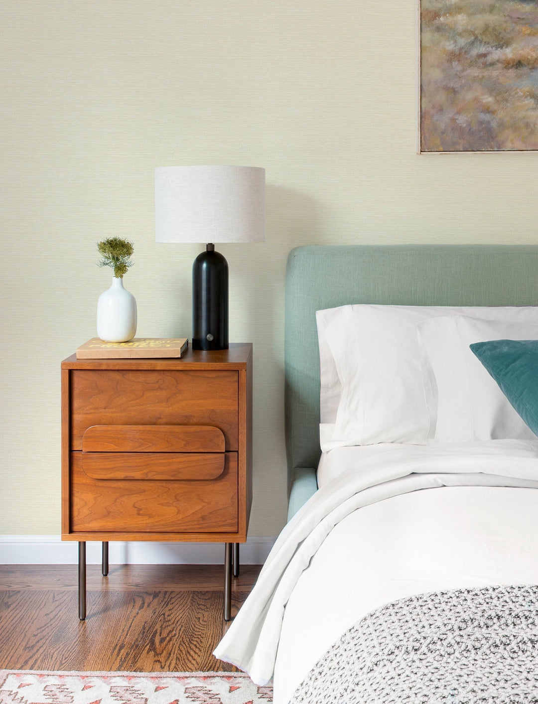 Agave Light Yellow Faux Grasscloth Wallpaper by A-Street Prints Designer