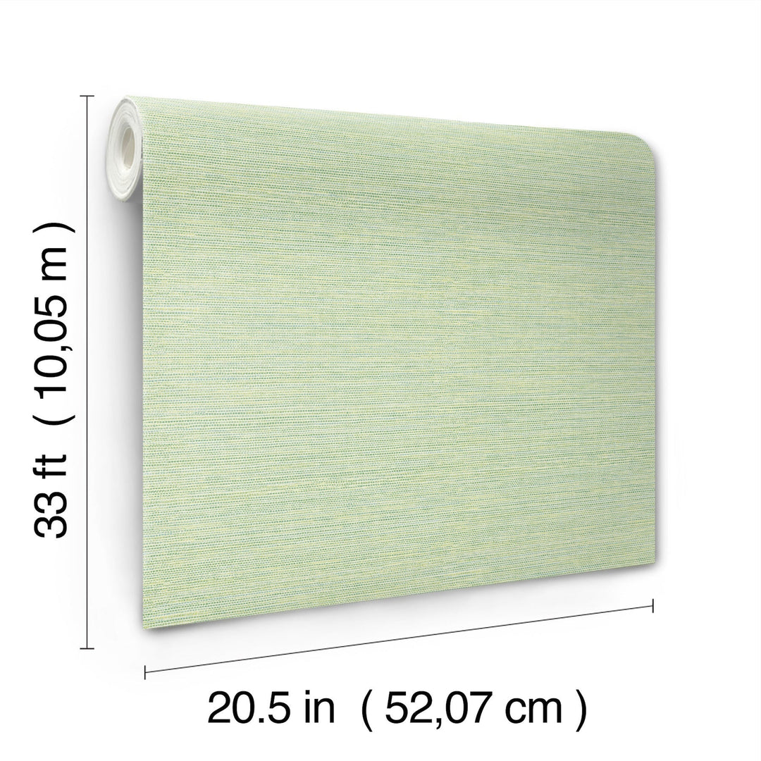 Agave Green Faux Grasscloth Wallpaper by A-Street Prints Designer