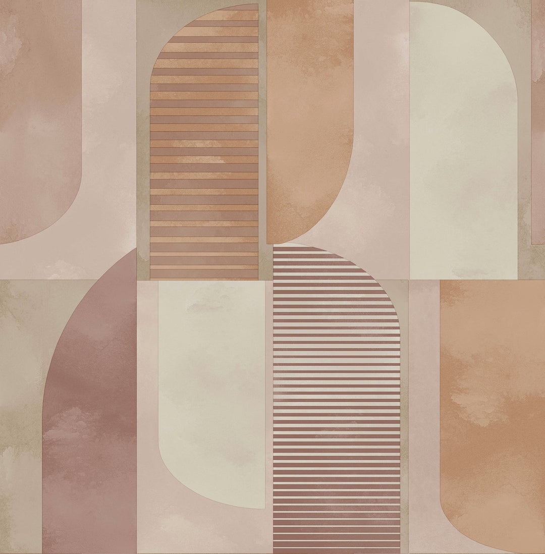 Otto Raspberry Abstract Geometric Wallpaper by A-Street Prints Designer