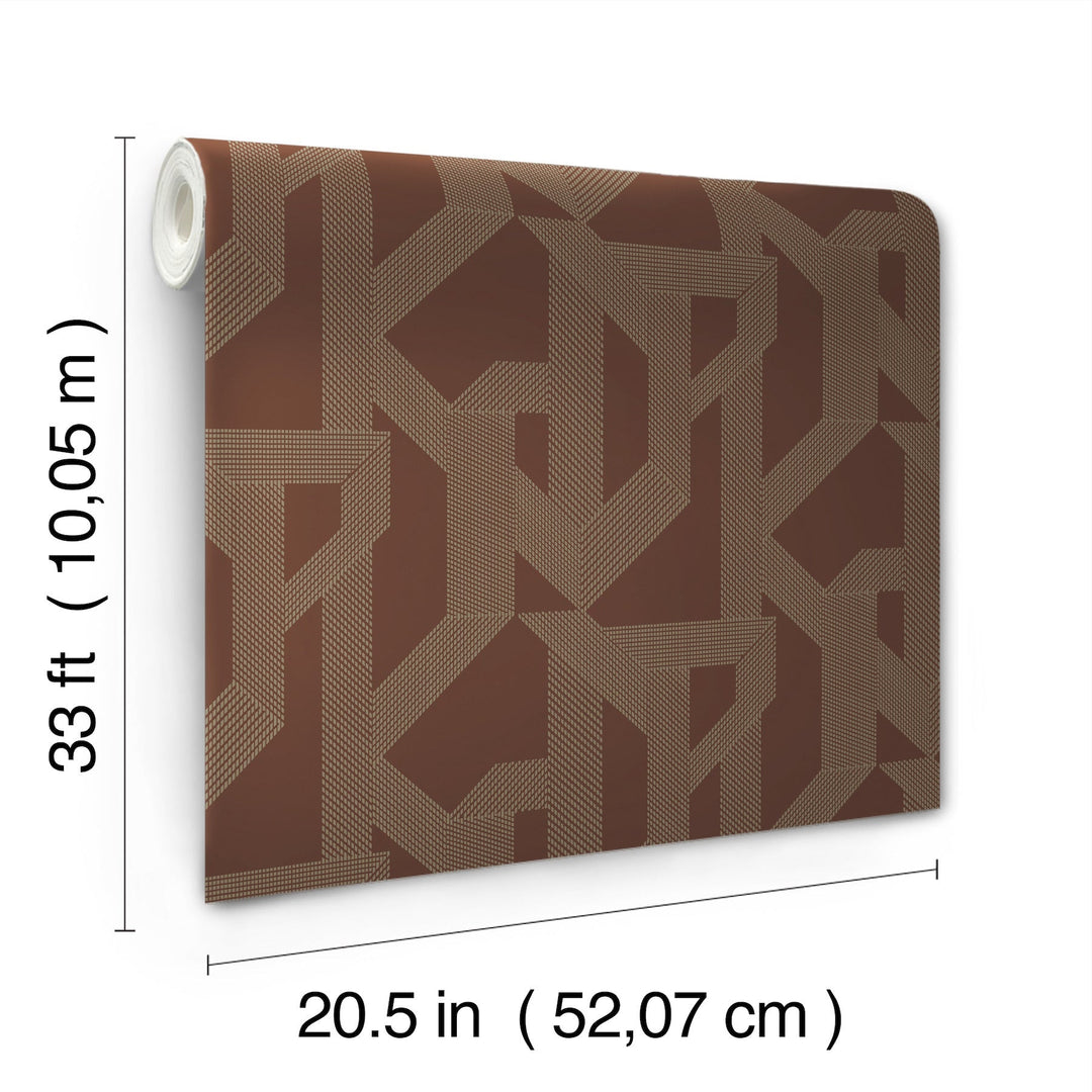 Franz Maroon Geometric Wallpaper by A-Street Prints Designer