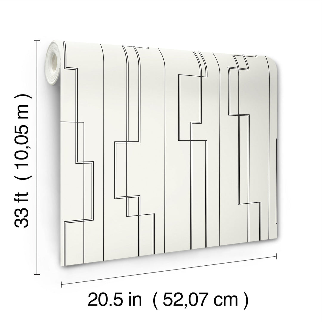 Anson Black Deco Detailing Wallpaper by A-Street Prints Designer
