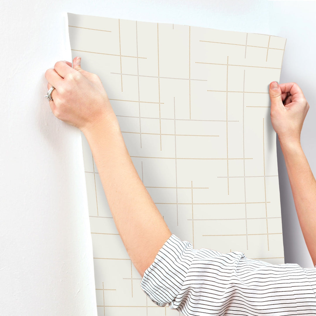 Wylie Metallic Dotted Gridlines Wallpaper by A-Street Prints Designer