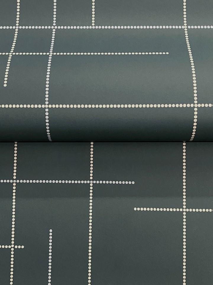 Wylie Teal Dotted Gridlines Wallpaper by A-Street Prints Designer