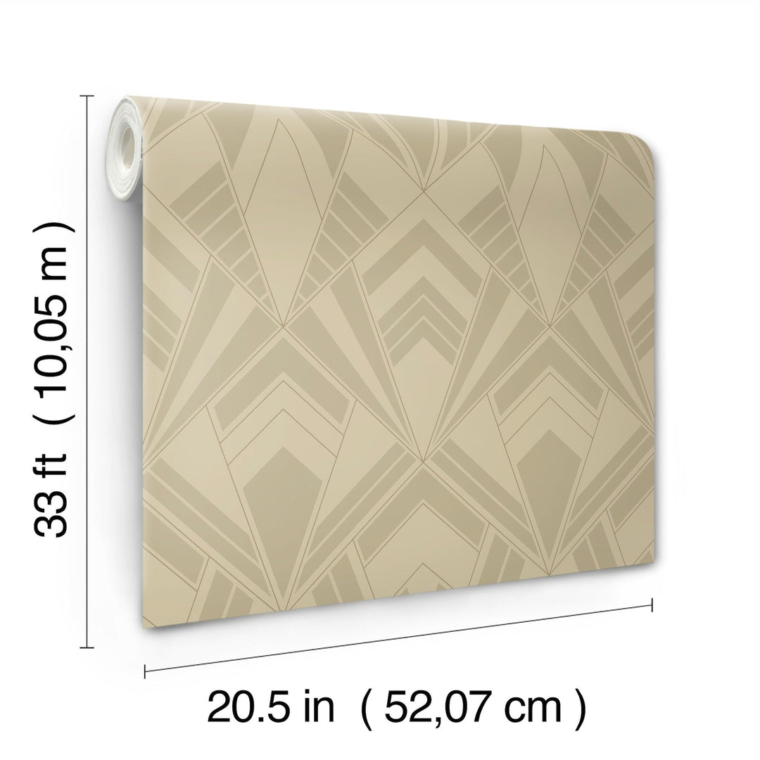 Allenby Khaki Flocked Wallpaper by A-Street Prints Designer