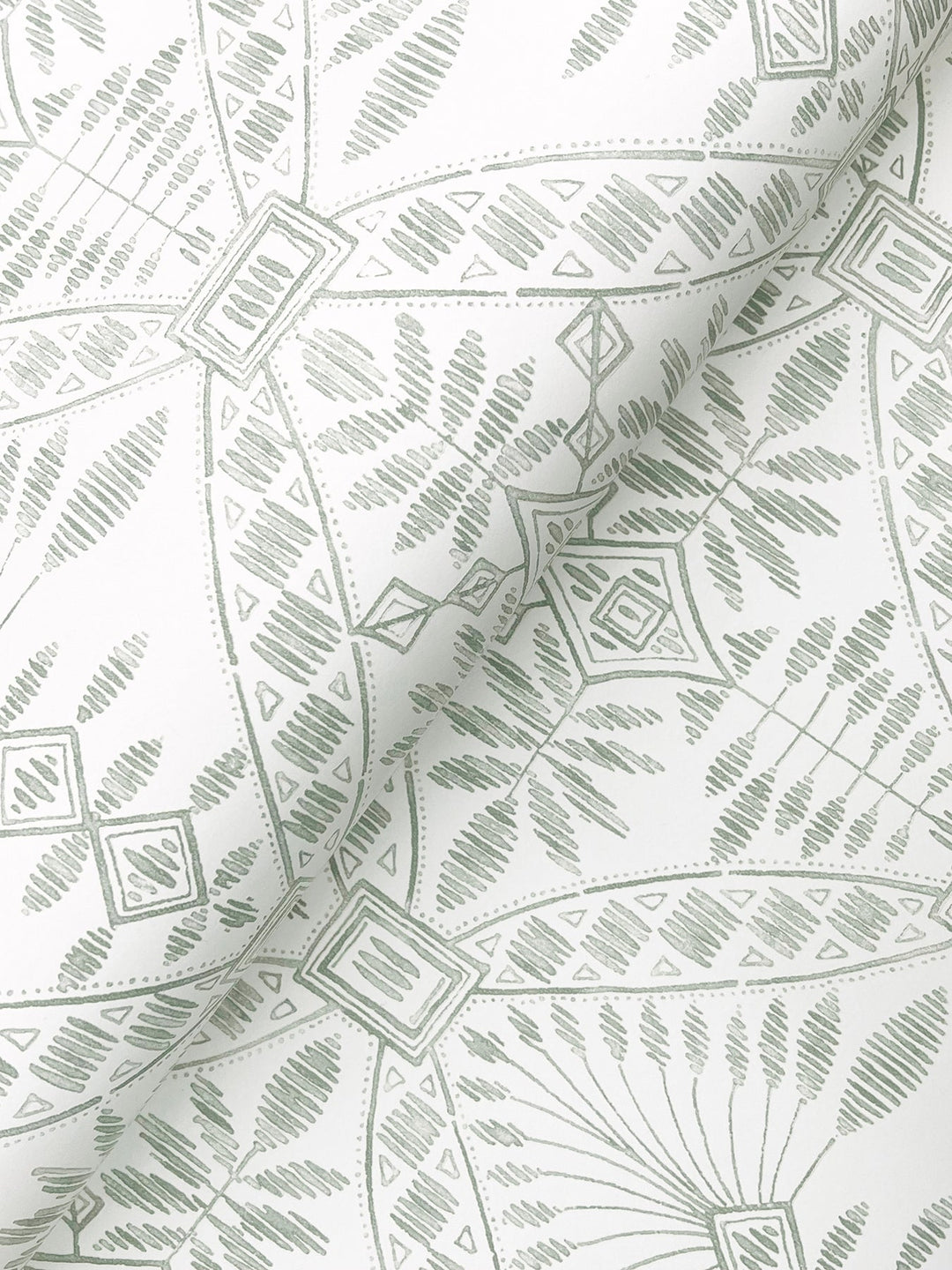 Emmarie Green Geometric Wallpaper by Chesapeake Designer