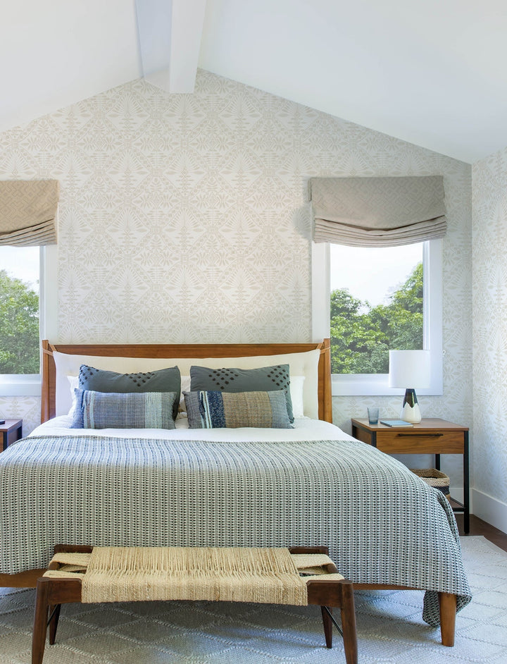 Emmarie Light Grey Geometric Wallpaper by Chesapeake Designer
