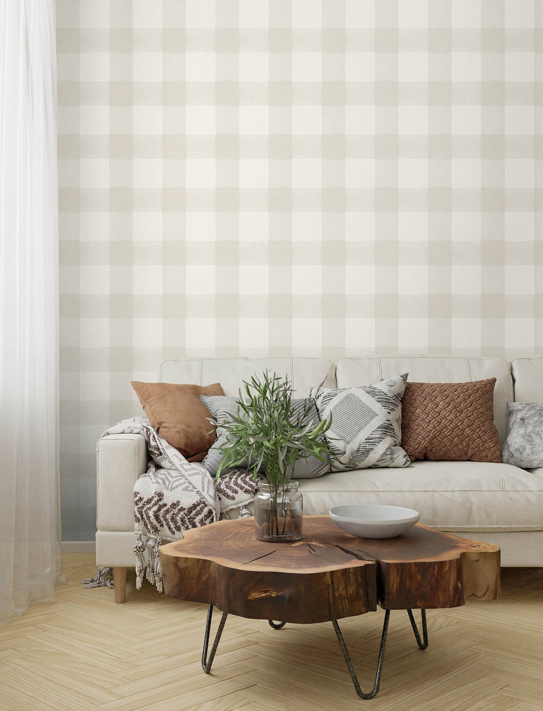 Thorpe Dove Plaid Wallpaper by Chesapeake Designer