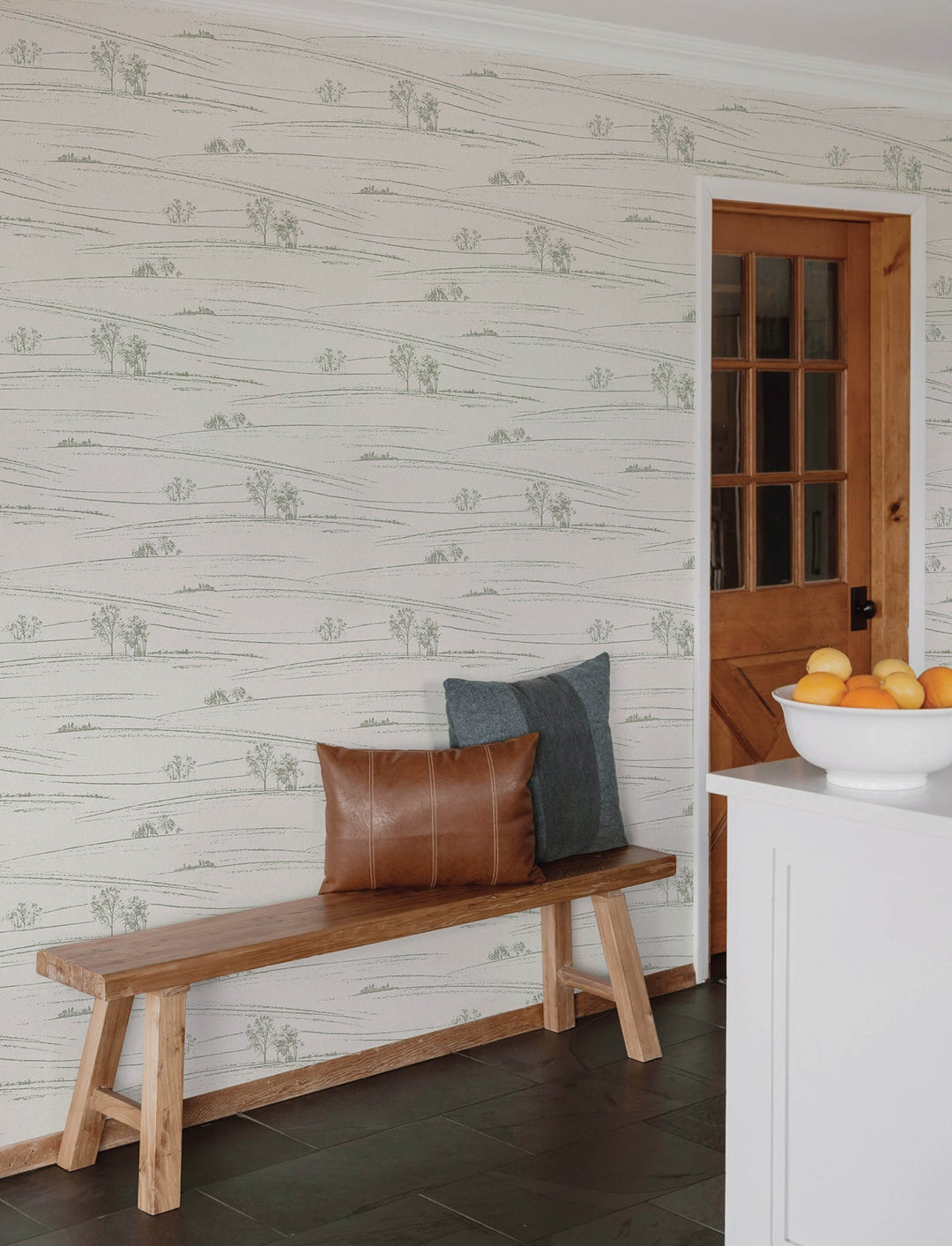 Isaac Green Rolling Hills Wallpaper by Chesapeake Designer