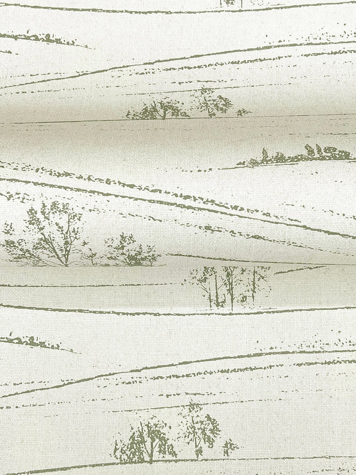Isaac Green Rolling Hills Wallpaper by Chesapeake Designer