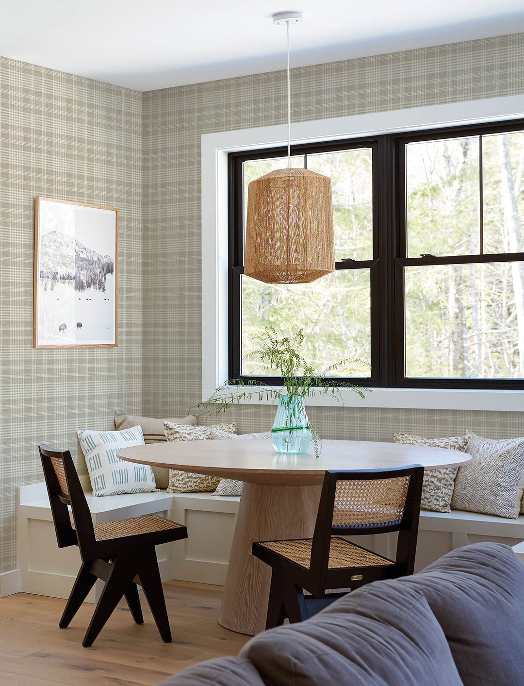 Perry Taupe Plaid Wallpaper by Chesapeake Designer