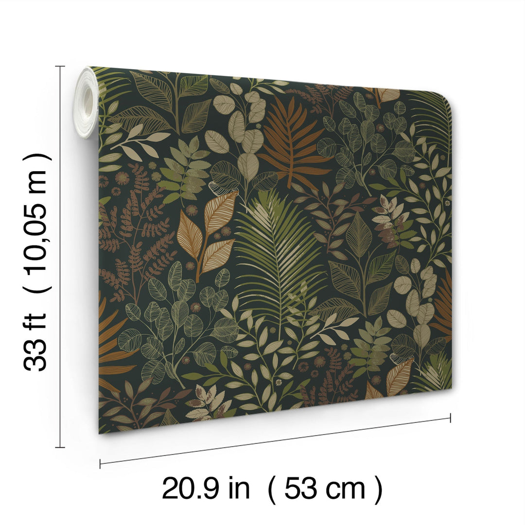 Ängslycka Black Forest Botanicals Wallpaper by A-Street Prints Designer