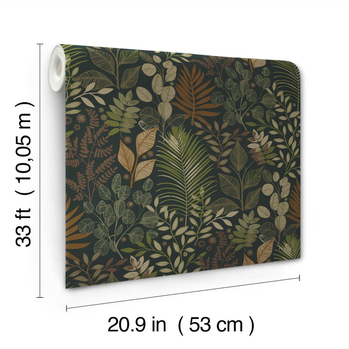 Ängslycka Black Forest Botanicals Wallpaper by A-Street Prints Designer