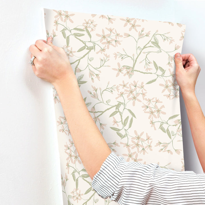 Paradis Blush Bouquet Toss Wallpaper by A-Street Prints Designer