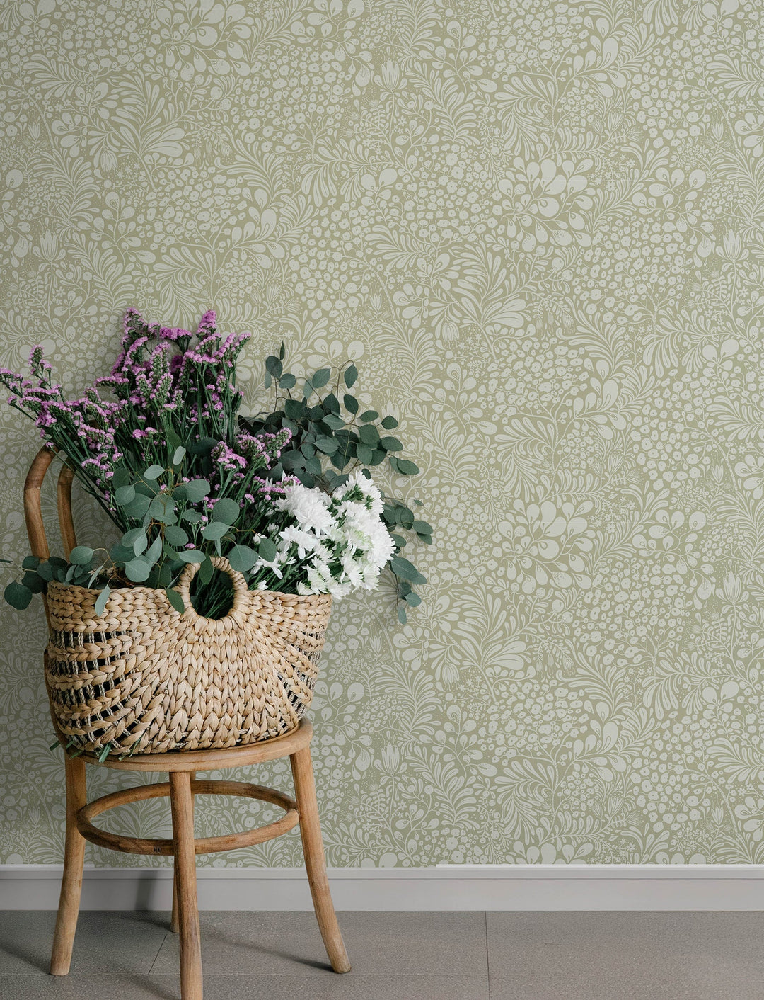 Siv Sage Botanical Wallpaper by A-Street Prints Designer