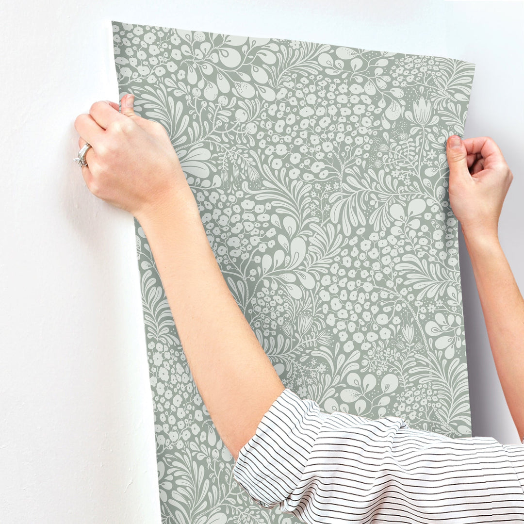 Siv Slate Botanical Wallpaper by A-Street Prints Designer