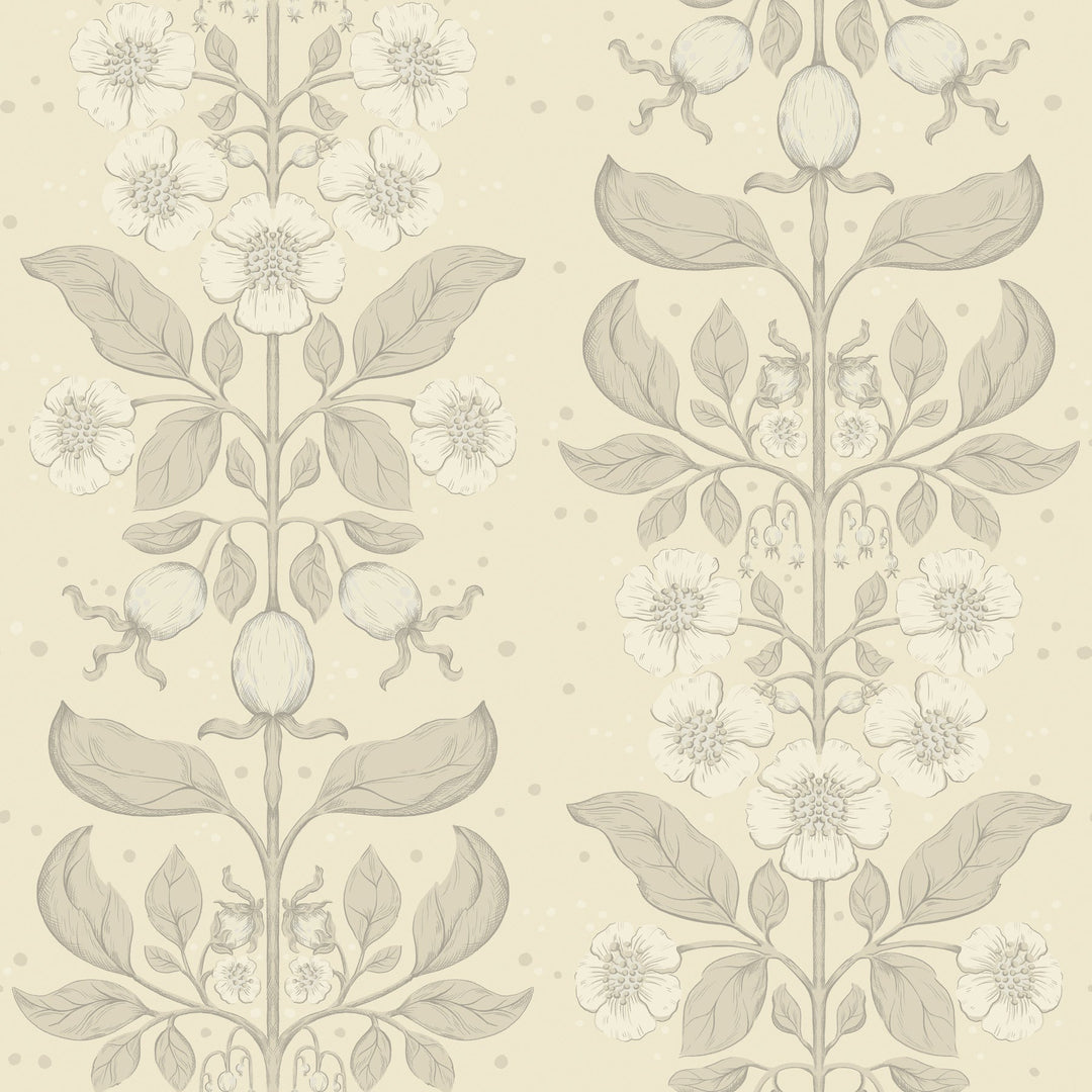Rosa Cream Floral Columns Wallpaper by A-Street Prints Designer