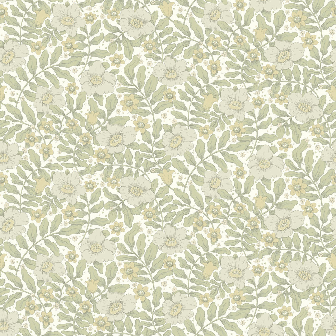 Maggan Sage Floral Trail Wallpaper by A-Street Prints Designer