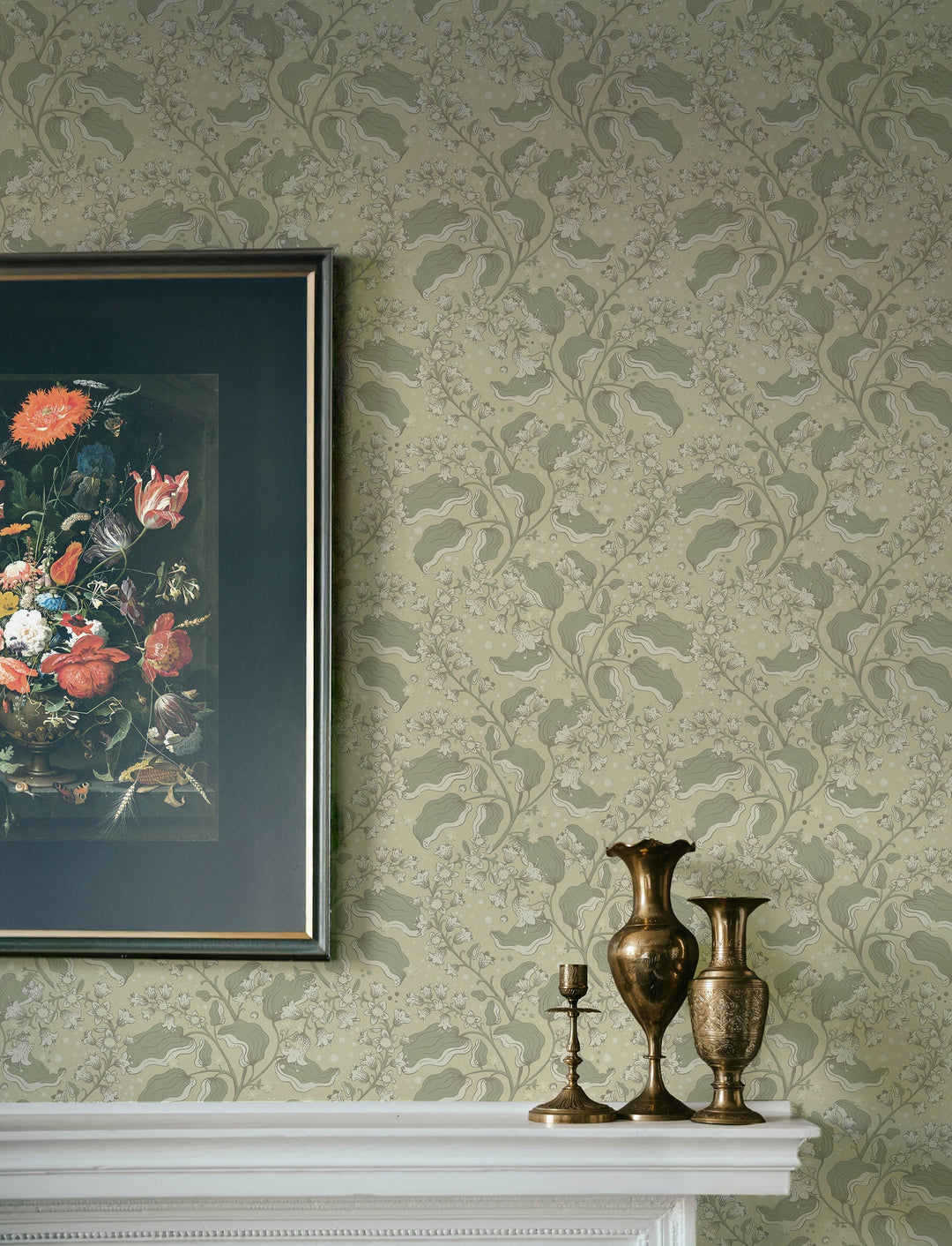 Syren Light Green Dainty Floral Wallpaper by A-Street Prints Designer